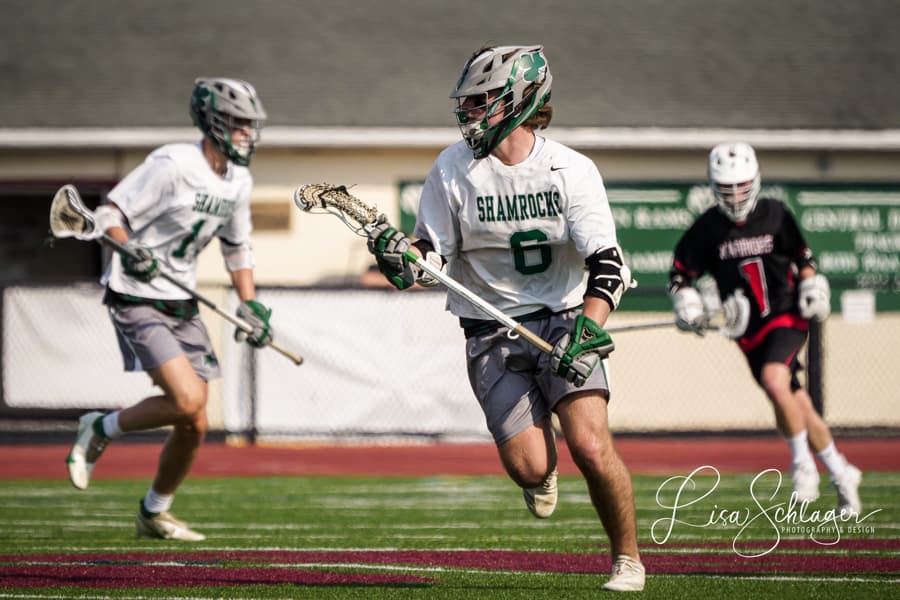 Justin Bordner playing lacrosse